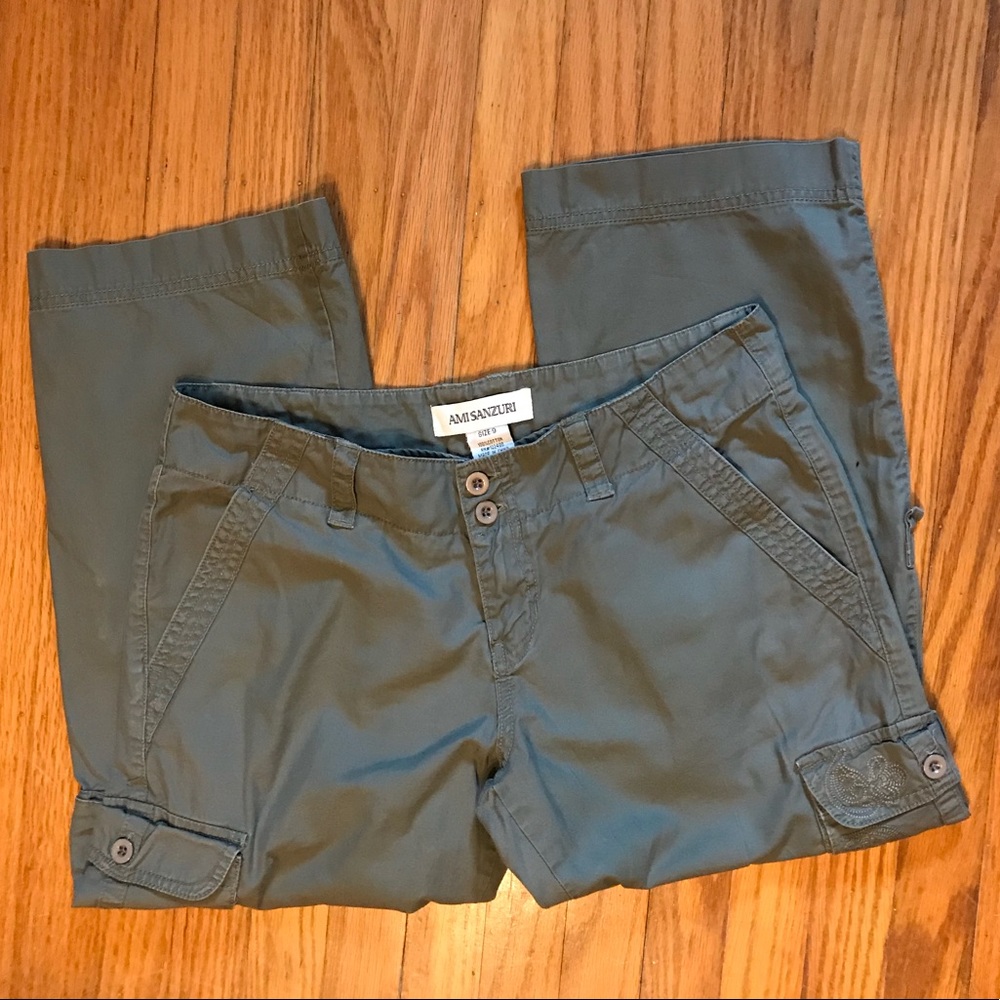 Ami Sanzuri Embroidered Capri Pants Size 9